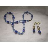 Venetian internal rose necklace & earrings