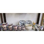 Shelf of Ironstone china to include Masons