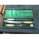 Victorian carving set in case