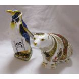 2 Royal Crown Derby paperweights - Bird & Bear