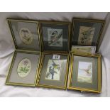 Set of six Cash's silk pictures