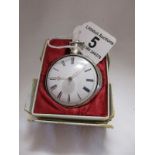 Fine Antique silver pocket watch with outer case - W Solomon No 1005 Birmingham