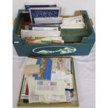 Collection of presentation packs, covers, 1939 SG Cat, etc. Mostly GB