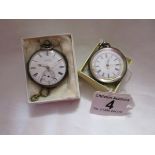 2 silver pocket watches