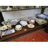 Shelf of china to include Ironstone