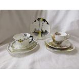 2 Shelley trios and Shelley tea plate to include Tall Trees & Kenneth Pattern 11323