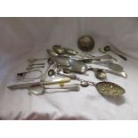 Box of mostly silver cutlery etc