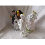 3 china figures to include Royal Doulton 'Biddy Pennyfarthing' HN1843