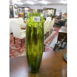 Large green studio glass vase circa 1963