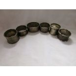 6 hallmarked silver napkin rings - Approx 136g