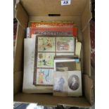 Collection of interesting collectables to include cigarette cards, Valentine pictures etc