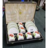 Cased Spode coffee cans & saucers