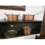 4 copper kitchen pots