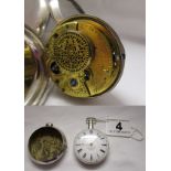 Fine Antique silver pocket watch with outer case - W Solomon No 1005 Birmingham