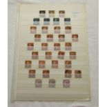 Sheet of 34 Victorian GB stamps to include 1d black, 2d blues & 1d lilacs