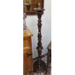 Carved mahogany standard lamp base