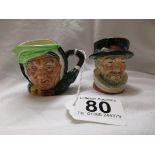 2 miniature Royal Doulton Toby jugs