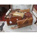 Collection of vintage hand bags to include snake & crocodile skin