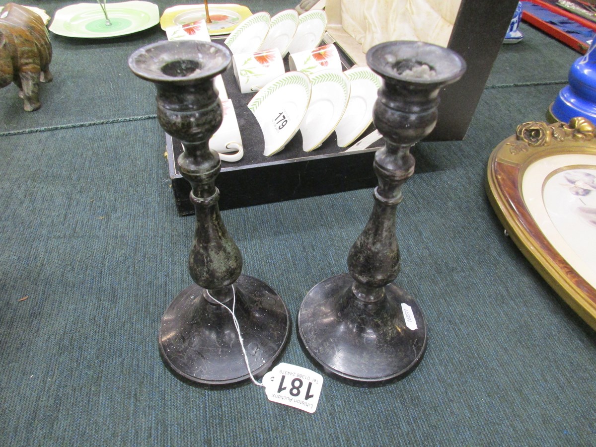 Pair of bronze candlesticks