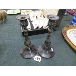 Pair of bronze candlesticks