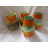 2 pairs of Shelley drip ware vases