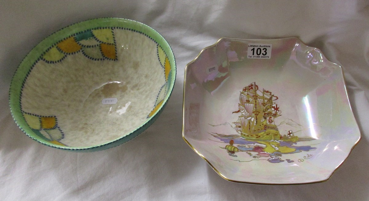 2 Crown Devon fruit bowls