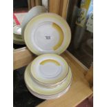 Collection of 14 Shelley plates in Art Deco Pattern