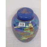 Lustre ware ship ginger jar with cover