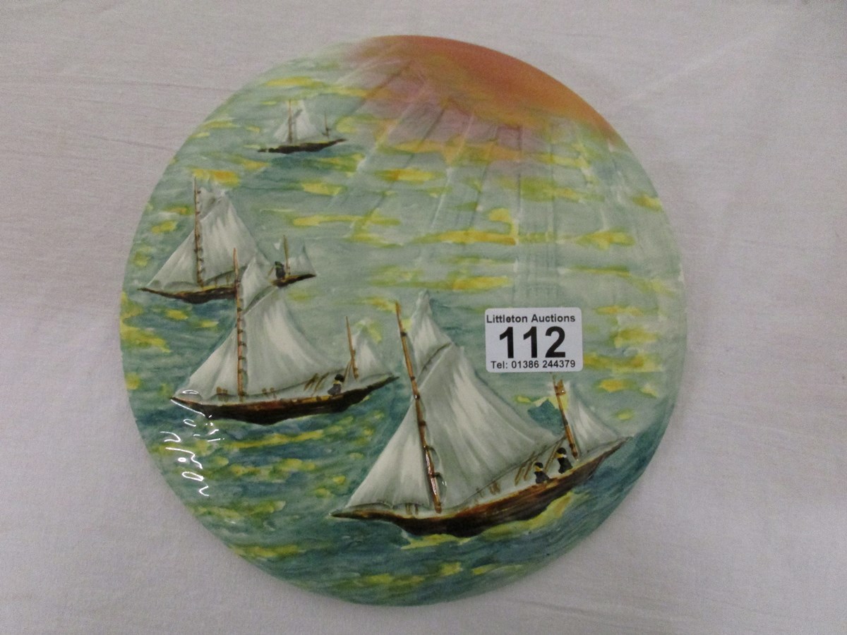 Burleigh ware wall plaque - Ships - Image 4 of 4