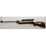 Original Model 35 Super .22 air rifle with Hunter 4 x 28 telescopic sight and canvas sleeve