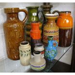 Collection of 10 West German vases