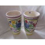 Pair of flowered hall vases