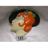 Art Deco lady wall plaque - possibly Royal Dux