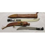 2 machetes in pouches