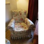 2 floral armchairs