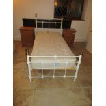 Cream & brass single bed & mattress