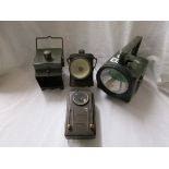 4 military vintage torches / signal lamps