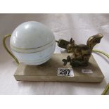 Art Deco squirrel lamp