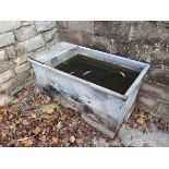 Galvanised iron self-feed trough - Approx H: 43cm L: 98cm W: 52cm