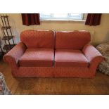 2 3-seater terracotta sofas