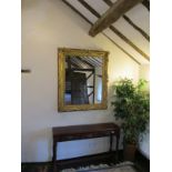 Large antique gilt mirror - Approx 105cm x 125cm