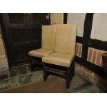 2 matching cream leather chairs