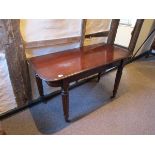 Victorian mahogany hall table with fluted legs