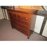 Large mahogany chest of drawers - Approx W: 140cm D: 54cm H: 127cm