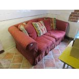 3 seater red sofa