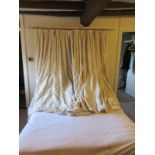 Pair of French cream embroidered curtains