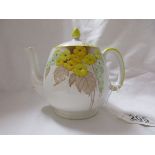 Small Shelley teapot - Yellow Phlox pattern