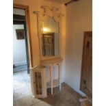 French style draped mirror, matching console table and matching corner cupboard
