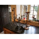 Collection of candelabras