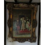 Gilt framed pink prince painting - Frame A/F